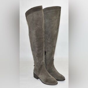 Vince Camuto Karinda Over-the-Knee Olive Gray Suede Boots